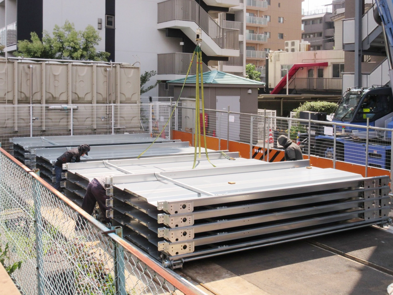 ⑬:新規機械式駐車装置パレット搬入