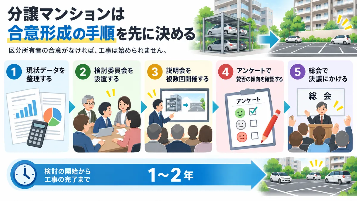 分譲マンションは合意形成の手順を先に決める