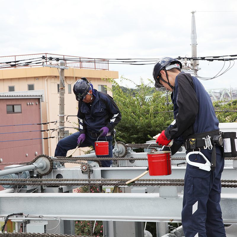 機械式駐車場の工事　写真