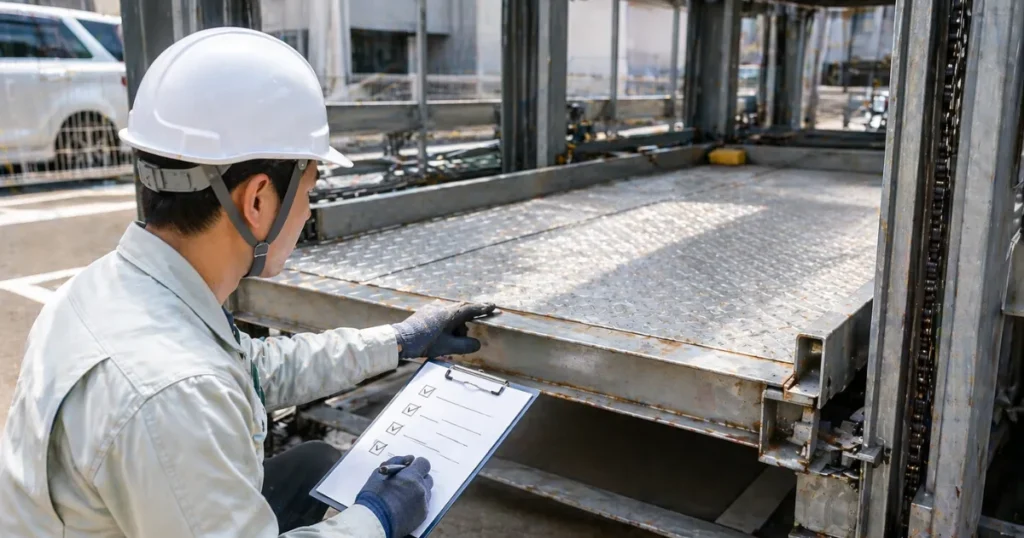 機械式駐車装置のパレット点検で確認すべきポイント